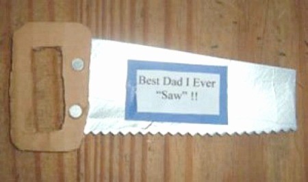 Best Dad I Ever 'Saw' magnet in the shape of a hand saw.