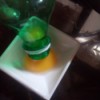 Separating an egg yolk, using a plastic bottle.