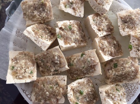 stuffed tofu on plate