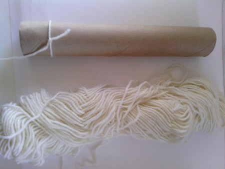 Paper Towel Rolls as Yarn Organizer