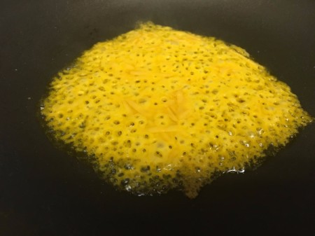 cheese melted in pan