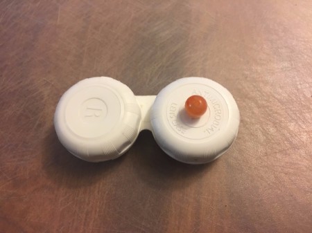 Contact Lens Case as Earbud Headphones Case - glue bead on