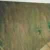 Cleaning Cigarette Tar Off an Oil Painting - green painting