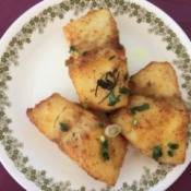 Lightly Fried Cod Fillet on plate