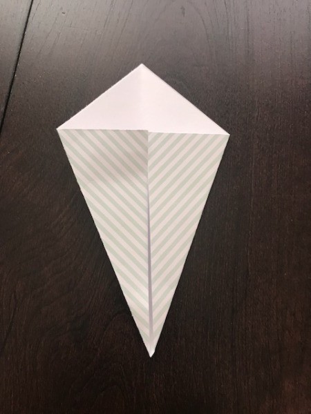 Father's Day Money Holder Card - open the flap back to a square and fold the ends to the center crease like a kite shape