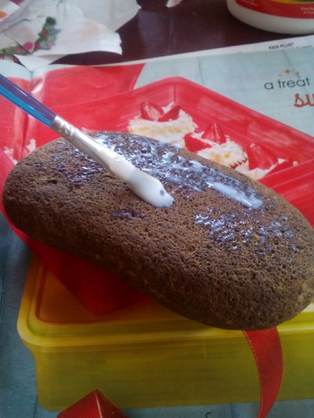 Paper Weight - brush glue on the rock