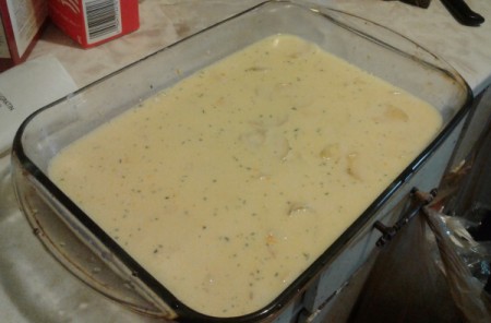 Scalloped Potatoes in baking dish
