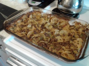Ground Beef Scalloped Potatoes baked