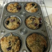 baked Blueberry Muffins in muffin tin