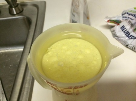 liquid ingredients in measuring cup