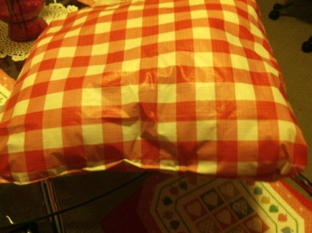 Thrifty Patio Chair Pillows - tuck in seam allowance and sew opening closed