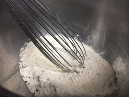 mixing dry ingredients in bowl
