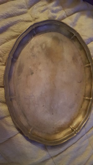 Value of Old Silver Tray Without Markings - tarnished silver tray