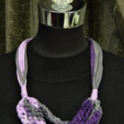 Modern T-shirt Yarn Necklace - finished necklace