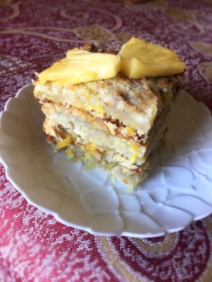 Vegan Pineapple Banana Cake on plate