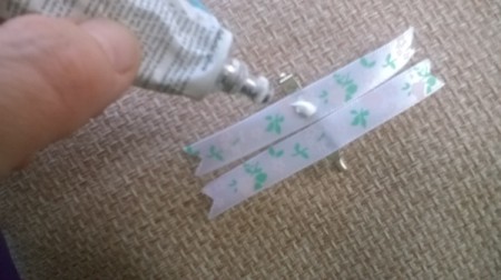 Ribbon and Cord Brooch - apply glue to center of ribbons