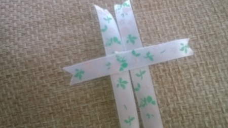 Ribbon and Cord Brooch - center third piece crosswise