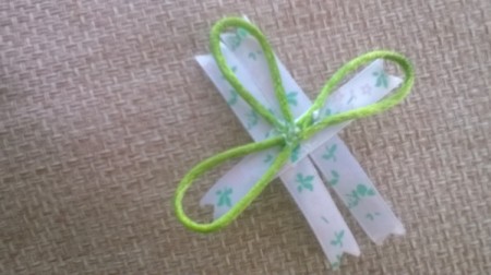 Ribbon and Cord Brooch - fold cord into loops and glue as shown