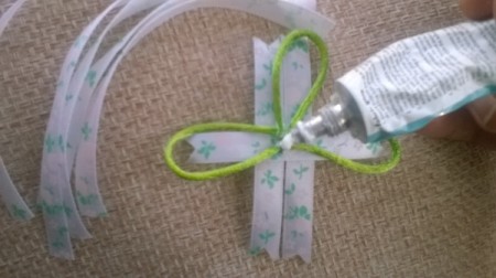 Ribbon and Cord Brooch - apply glue to center of brooch