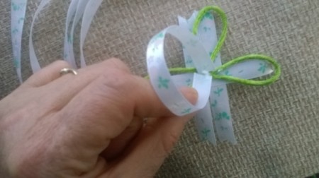 Ribbon and Cord Brooch - forms circle