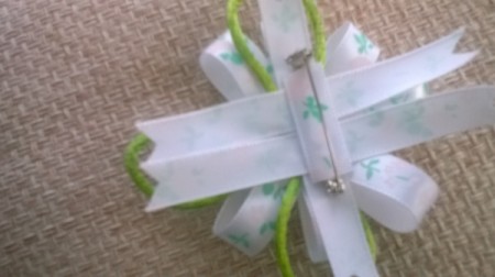 Ribbon and Cord Brooch - glue it in place