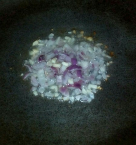 sautéing garlic and onion
