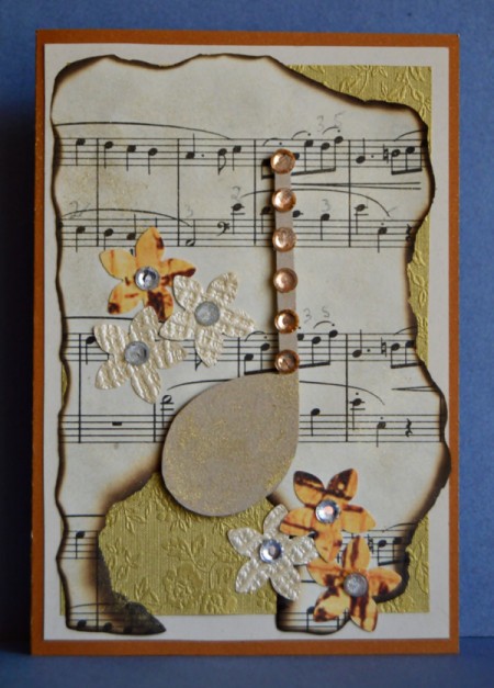 Vintage Music Birthday Card - finished card