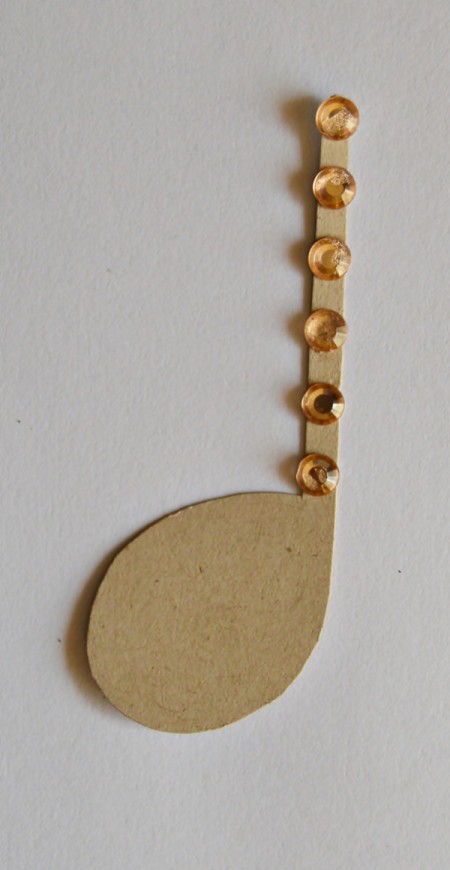 Vintage Music Birthday Card - trace note onto beige cardstock, cut out and glue rhinestones on to stem of note