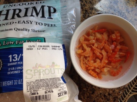 dried shrimp in water
