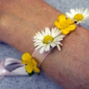 Wild Flower Wrist Corsage - daisy and buttercup flower wristlet