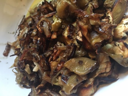 Roasted Eggplant, onion and garlic