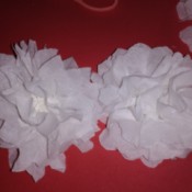 Paper Pom Poms - several white poms