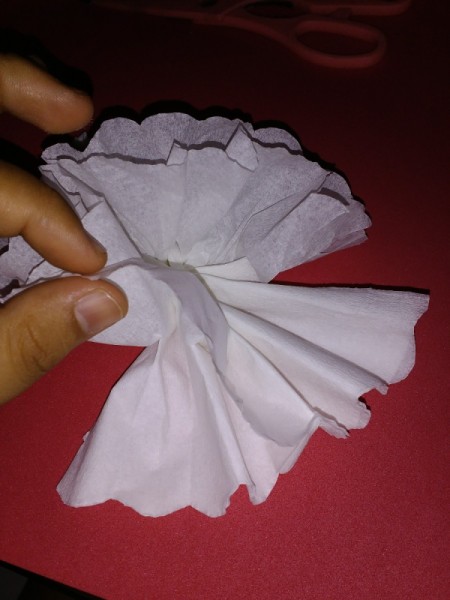 Paper Pom Poms - continue pulling layers apart to create the pom pom