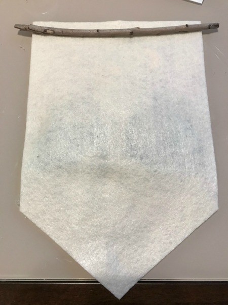 Pennant Flag Kids Room Decor - lay stick on the wrong side and fold over a bit of the felt and secure