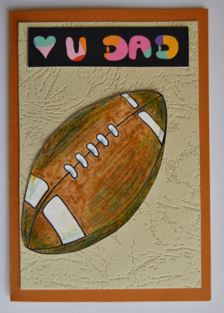 Love U Dad Card - glue football to front of card