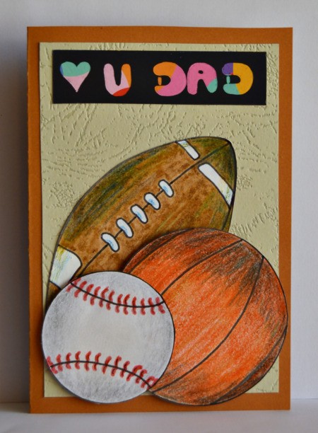 Love U Dad Card - use 3D foam squares and glue to add baseball
