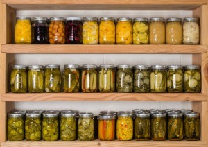 Stocked Pantry Shelves