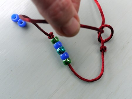 Surfer Dude Wrist Band - Thread the other end through this knot.