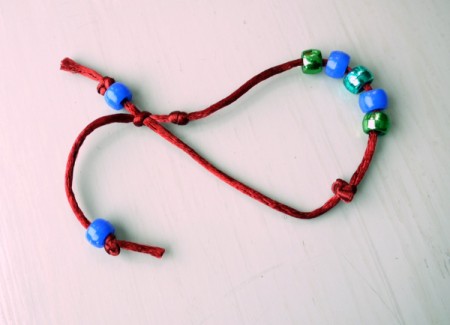 Surfer Dude Wrist Band - trim cord to length and tie knots to keep beads on