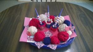 Crocheted Americana Centerpiece - finished centerpiece