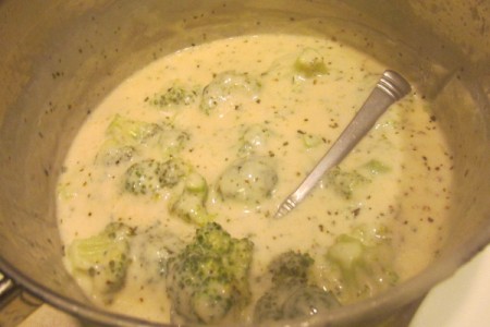 Alfredo sauce with broccoli added