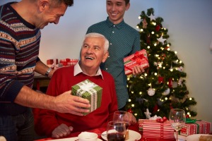 Christmas GiftS Being given to Elderly Dad