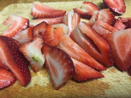 cut strawberries