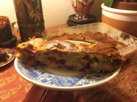 Strawberry Banana Bread cut on plate