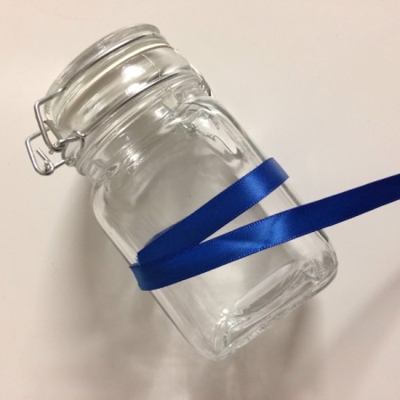 Get Well Soon Gift Jar - measure the circumference of the jar with a piece of ribbon and leave extra for the paper