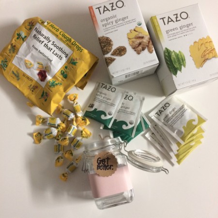 Get Well Soon Gift Jar - assorted teas and cough drops