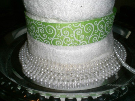 Bridal Shower Centerpiece or Gift - wrap with the string of beads, tuck under ends