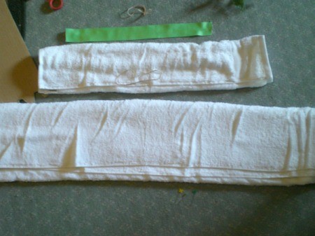 Bridal Shower Centerpiece or Gift - fold the large towel in fourths