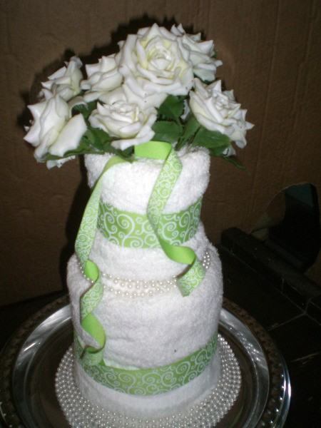 Bridal Shower Centerpiece or Gift - arrange flowers and ribbon spirals on the top to finish