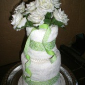 Bridal Shower Centerpiece or Gift - finished towel cake gift